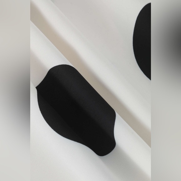 Polka Dot Fringe Skirt - Black and White - Picture 2 of 4